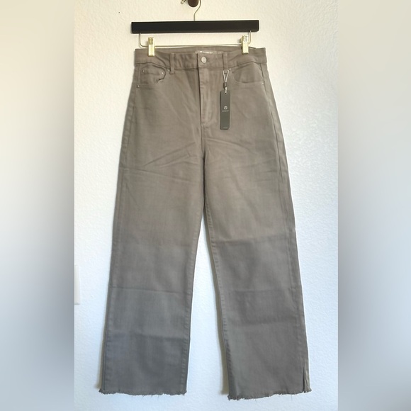 Tractr Denim - TRACTR Light Charcoal Grey Flannel Soft High Rise Straight Leg Jeans Sz 6/28